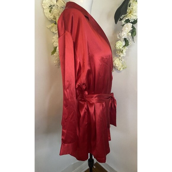 Vintage Marilyn Monroe By Warners 100% Silk Red Robe Pajama Women's‎ Medium NWOT - Picture 14 of 16